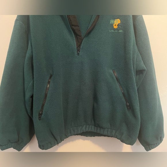 Vintage Green Bay Packers Green Fleece Quarter Zip Pullover w/Embroidered Logo M - Picture 8 of 16